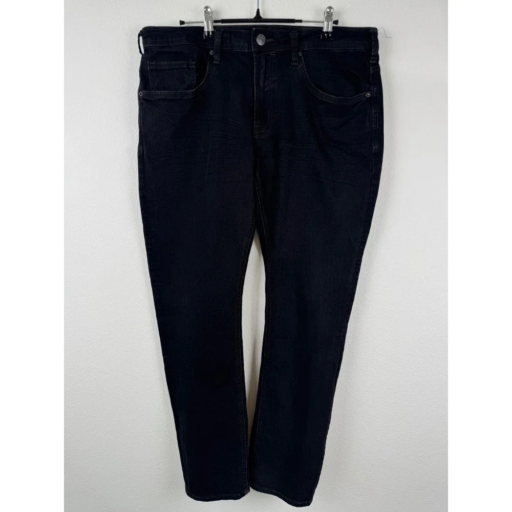 Buffalo David Bitton Ash-X Jeans Mens 34x32 Black Excellent Slim Stretch Casual